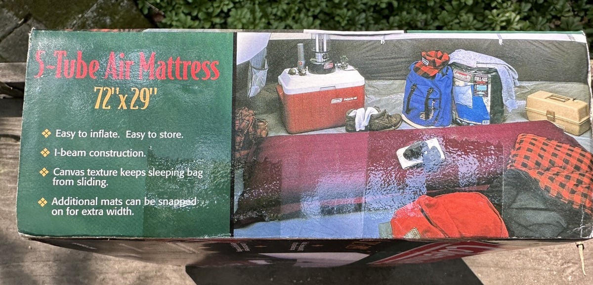 New In Sealed Box Vintage Coleman Air Mat 5-tube 72