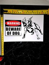 POSTER POSTER WARNING SIGN - PIT BULL - PHOTO PRINT WARNING BEWARE DOG