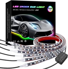 KORJO Car Underglow Lights, 6 Pcs Bluetooth Led Strip Lights with Dream Color