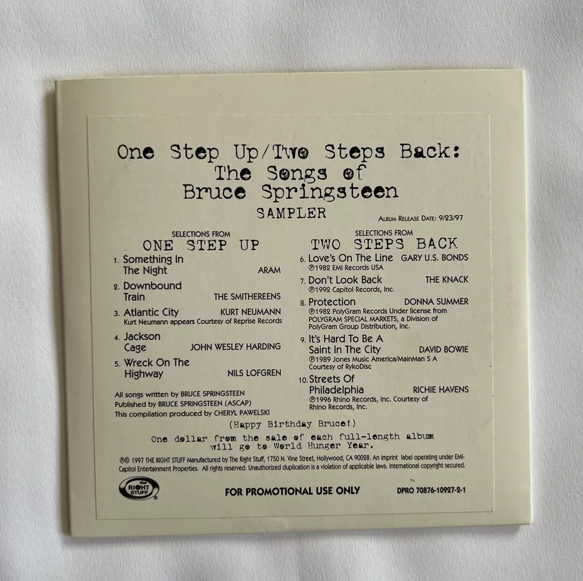 Hovedsagelig Måne ulækkert One Step Up / Two Steps Back: The Songs Of Bruce Springsteen Sampler CD New | eBay Hovedsagelig Måne ulækkert One Step Up / Two Steps Back: The Songs Of Bruce Springsteen Sampler CD New | eBay
