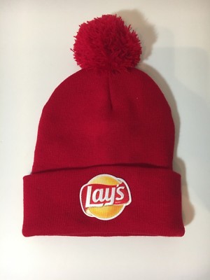 NEW NWOT LAYS CHIPS SMILE BEANIE HAT UNISEX RED 