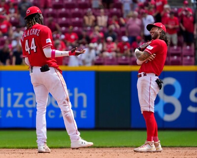 8x10 Photo ELLY DE LA CRUZ & JONATHAN INDIA Cincinnati Reds Celebration