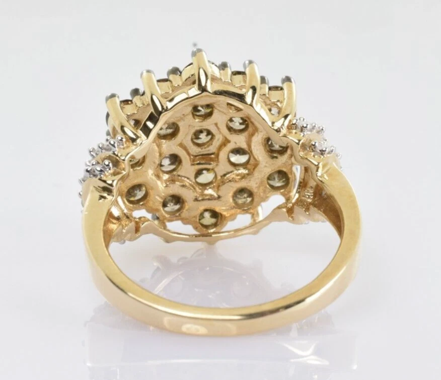 Congac Diamond Cluster Ring Ring in 10k Yellow Gold 2.51 Carats Size 7 - Image 4 of 4