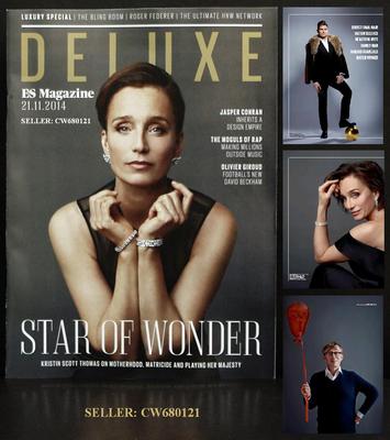 KRISTIN SCOTT THOMAS OLIVIER GIROUD JASPER CONRAN ROGER FEDERER ES MAGAZINE 2014