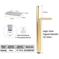 Image of Aluminum Alloy Adjustable Sofa Legs Feet Plinth Beds Cabinets Cupboard Furniture