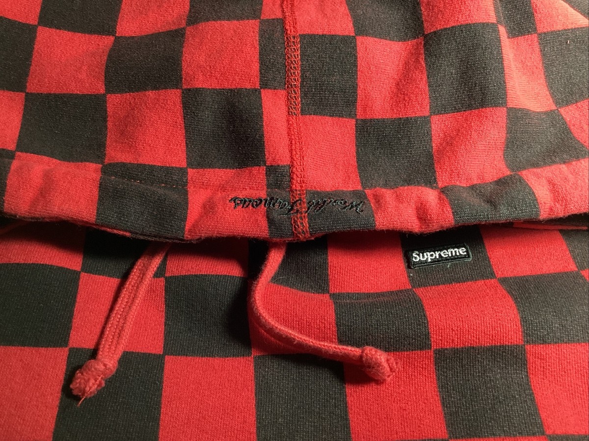 100% Authentic Supreme Black and Red Checkered Preowned SS13 | eBay