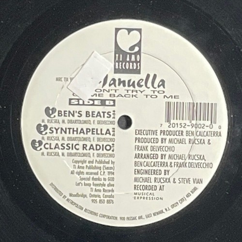 Manuella – Don't Try To Come Back To Me 1994 DJ Pop Freestyle 12" Vinyl Record - Imagen 3 de 4