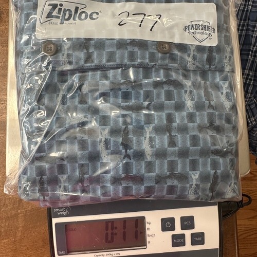 Woolrich Fishing Shirt Long Sleeve Button Down Outdoor Blue Fish Print Mens XL - 第 10/10 張圖片
