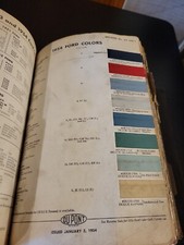 1954 Dupont Duco Dulux Ford Colors Paint Chip Swatch Sheet Bulletin No 23