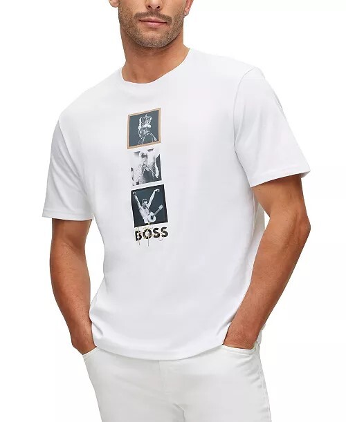 Camiseta Hugo Boss Freddie Mercury Queen Interlock-Algodón Mediana Usada en Excelente Condición