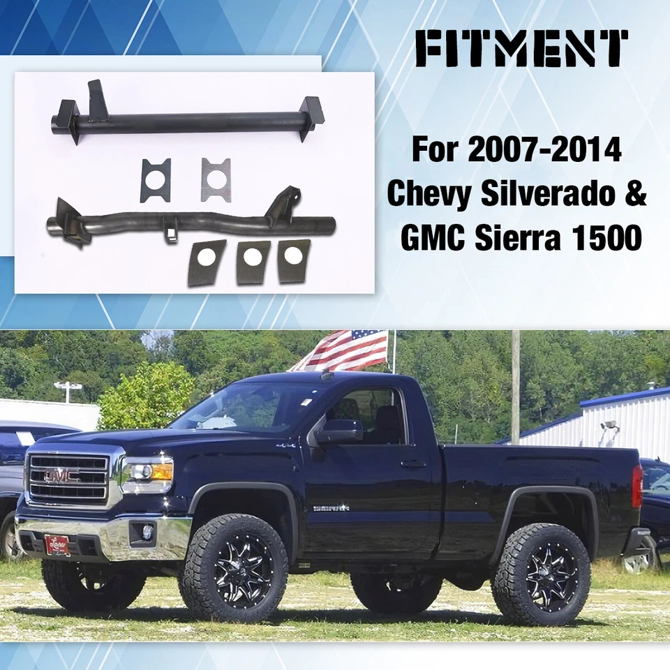 Soporte de tanque delantero y trasero, montaje de amortiguador para 07-14 Chevy Silverado/GMC Sierra 1500 Foto 2 de 4