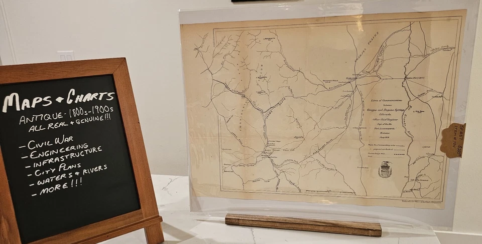 1878 Map: Fort Leavenworth 14x20 - Antique Military Chart for Collectors! - Image 3 of 3