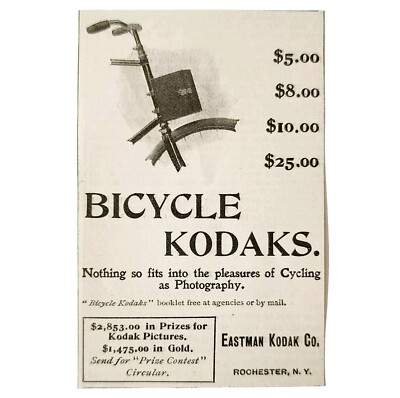 1897 Kodak Falcon Bicycle Camera Advertisement Victorian Photography ADBN1A9