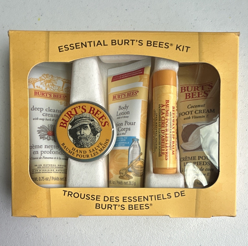 Burt's Bees Essential Kit Travel Size Skin Care Set w/ Lip Balm, Lotion