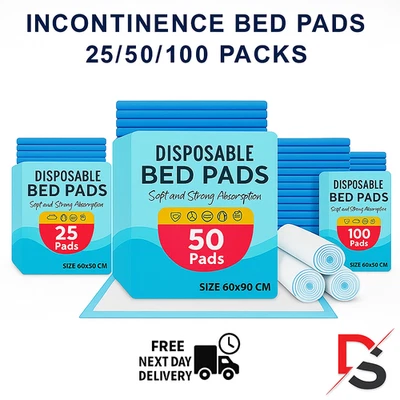 DISCOUNT SELLER 25/50/100 Disposable Incontinence Adults Bed Pads Mats Sheet Mattress Protector