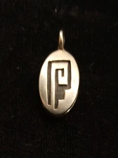 Vintage Hopi Sterling Silver Overlay  TWO-SIDED Pendant 1"