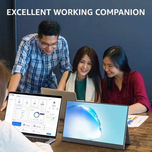 Portable Monitor 15.6 Inch 1080P Travel Monitor with Speaker HDMI USB-C Exter... - Picture 7 of 8