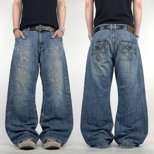 Vintage embroidered y2k archive baggy wide leg skater grunge jeans