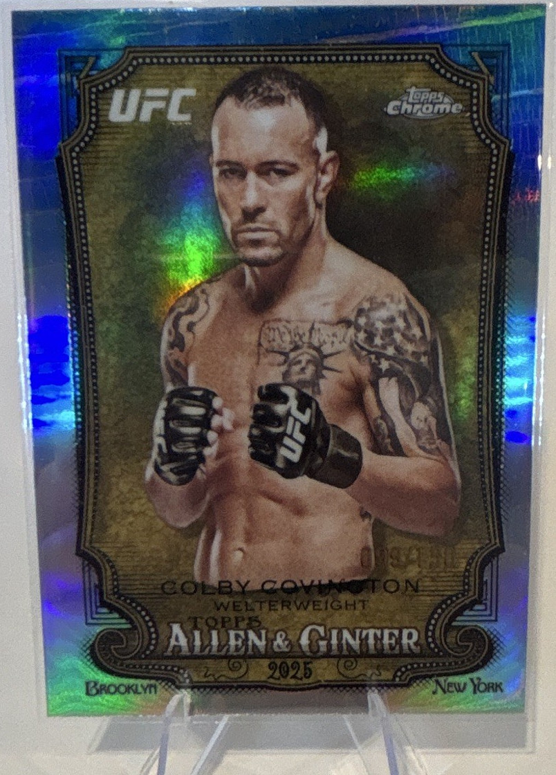 Colby Covington 2026 Topps Chrome Allen & Ginter UFC #AG-20 Blue Refractor /150