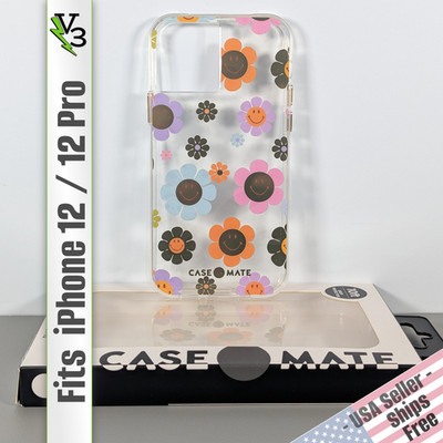 CASE-MATE Case for iPhone 12 / 12 Pro - Retro Flowers | Ultra Slim & Stylish