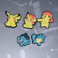 Pokemon Set 5pc Squirtle Bulbasaur Pikachu Charm For Crocs  Foam Shoes New