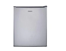 Galanz 2.7 Cu ft One Door Mini Fridge, Stainless Steel Look, New, Width 19.1"