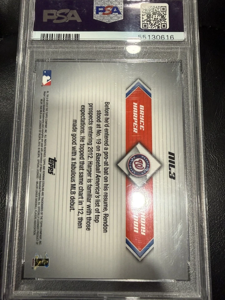 Bowman Sterling Bryce Harper Rendon Next In Line 2012 novato PSA 10 #NIL3 POP 9 Foto 2 de 2