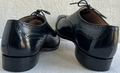 EXCELLENT Tricker\'s Kensington Oxford Black Calf Cap Toe City Shoe US 9.5 UK 8.5 EXCELLENT Tricker main image 4