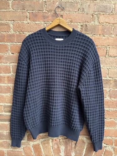Aime Leon Dore Men’s Waffleknit Sweater, Sz Small, Blue 100% Cotton