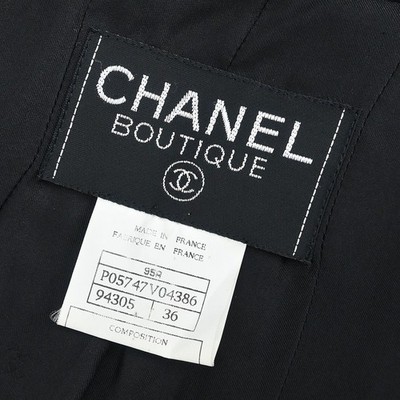 Chanel Single Breasted Jacket Black 95A #36 124958 | eBay