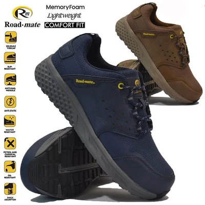 ROAD MATE MENS SAFETY STEEL TOE CAP MEMORY FOAM WALKING WORK HIKING BOOTS TRAINERS SHOES