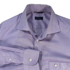 Eton Mens Lavender Purple Wrinkle Free Cotton Dress Shirt Size 43 17 Collar