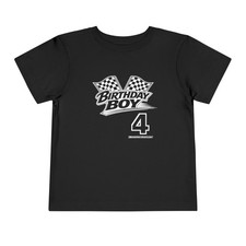 Birthday Boy 4 Racing Tee | Toddler Short Sleeve Tee