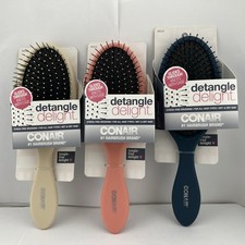 Conair Detangling Hair Brush for Wet or Dry Hair, Full Sz Detangler Brushes, 3PK
