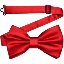 Smart Bow Tie Neck Mens Tie Satin Dickie Bow Fancy Dress Wedding Plain Pre-Tied