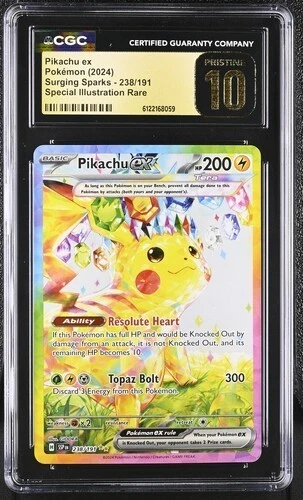 Pikachu ex 238/191 SIR - Pokémon Surging Sparks CGC 10 Pristine