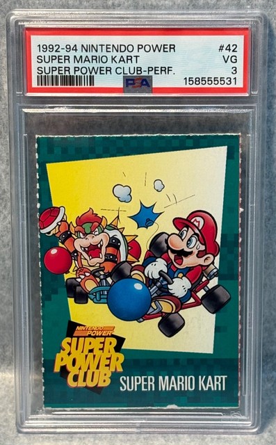 1992 Nintendo Power Super Power Club Super Mario Kart Rookie Card PSA 3 Rare RC