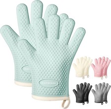 Silicone Oven Mitts Heat Resistant 450°F Waterproof & Non-Slip Oven Gloves