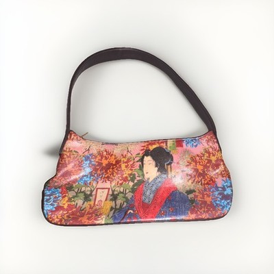 Icon Los Angeles Multicolor Asian Art Print Shoulder Bag with Dust Bag