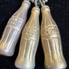 3 Vintage Miniature Brass COKE COCA COLA Bottle Charms Pendant Keychain 1 1/2" — photo 2