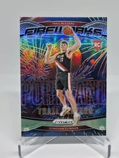 Donovan Clingan 2024-25 Panini Prizm Rookie Fireworks Silver Trailblazers #9