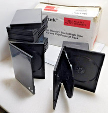 24 Maxtek Standard 14mm DVD Disc Black Case Movie Video Box 18/single, 6 double