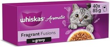 WHISKAS AROMATIC Adult Wet Cat Food in Gravy 40x85g Fragrant Fusions 6.39 per kilo