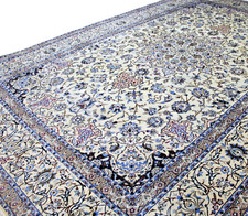 Exklusive Orientteppich Nain 9La 450x305  Perserteppich Handgeknüpft mit Seide