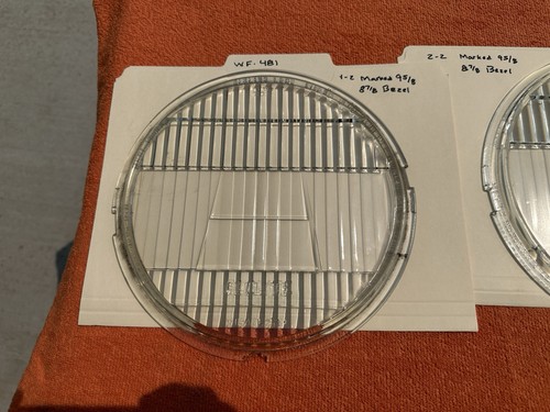 PAIR Vintage GLOLITE Head Light Lamp GLASS LENS Old Car Truck Auto 9-5/8 X 8-7/8 - Picture 21 of 22