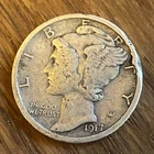 1917-S Mercury Dime VF San Francisco WWI Era 90% Silver Winged Liberty Coin