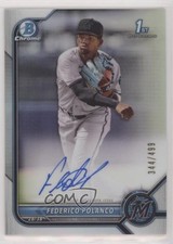 2022 Bowman Chrome Prospect Refractor 344/499 Federico Polanco #CPA-FP Auto 0l2