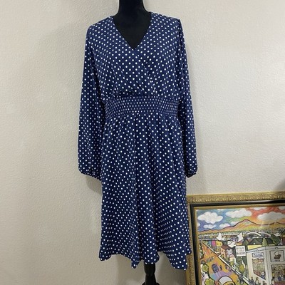 NWT Draper James RSVP Polka Dot Dress, Size XL, Lined