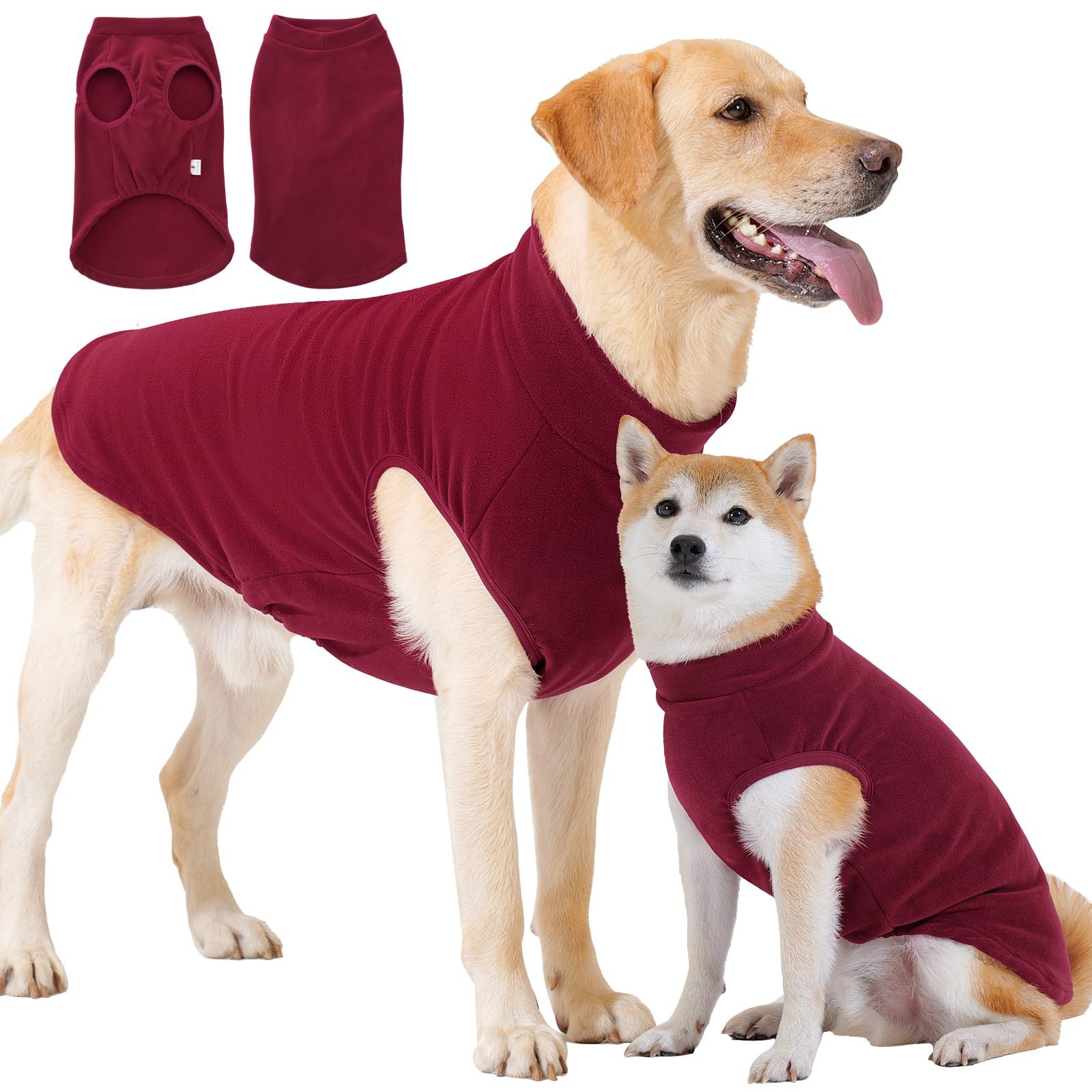Pull en polaire pour chien contre le froid : manteau d'hiver extensible confortable