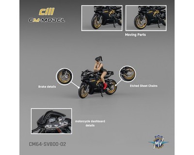 CM Model MV Agusta SV800 Black with Showgirl Figure 1/64